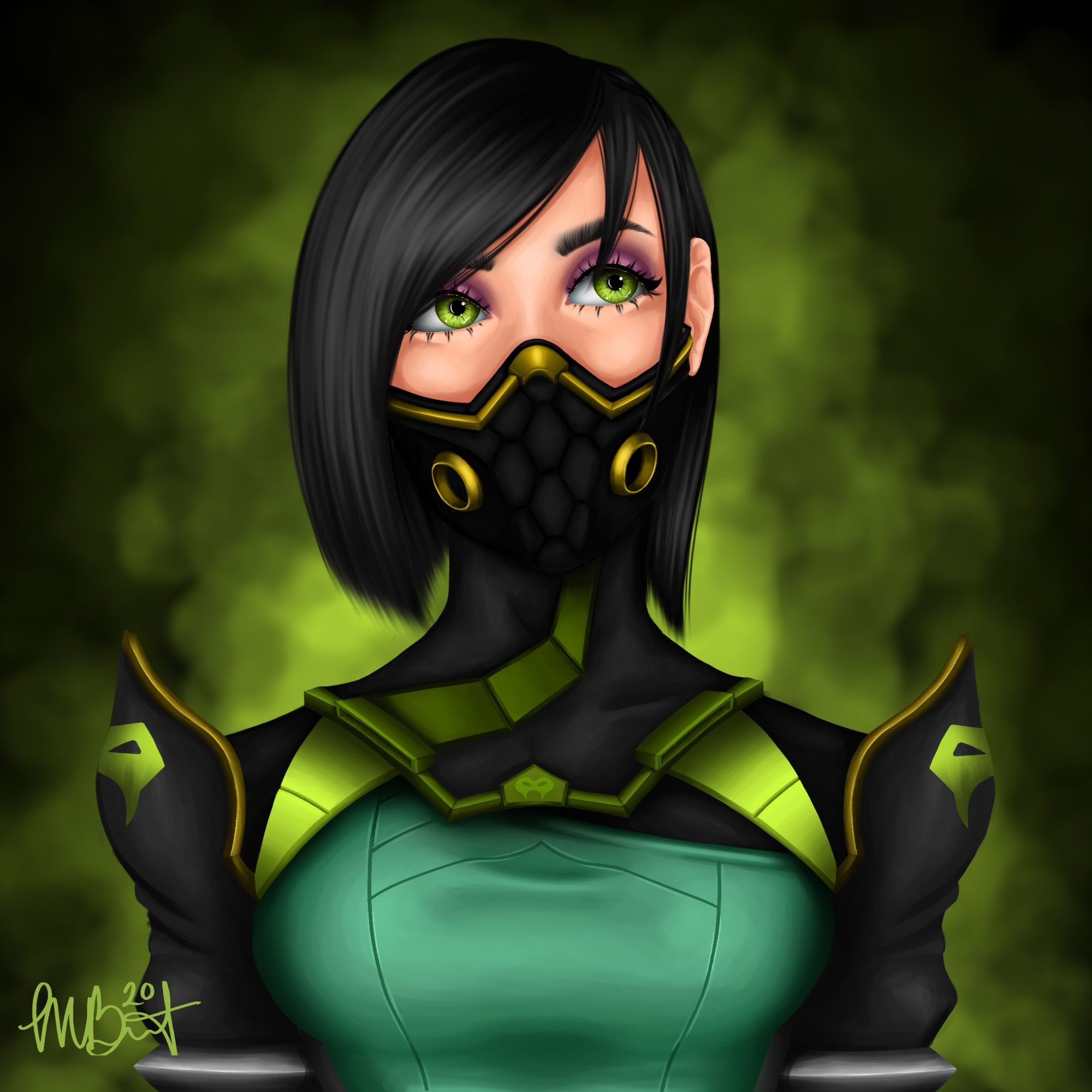 Fanart of Viper from Valorant. Created in Photoshop in 2020.