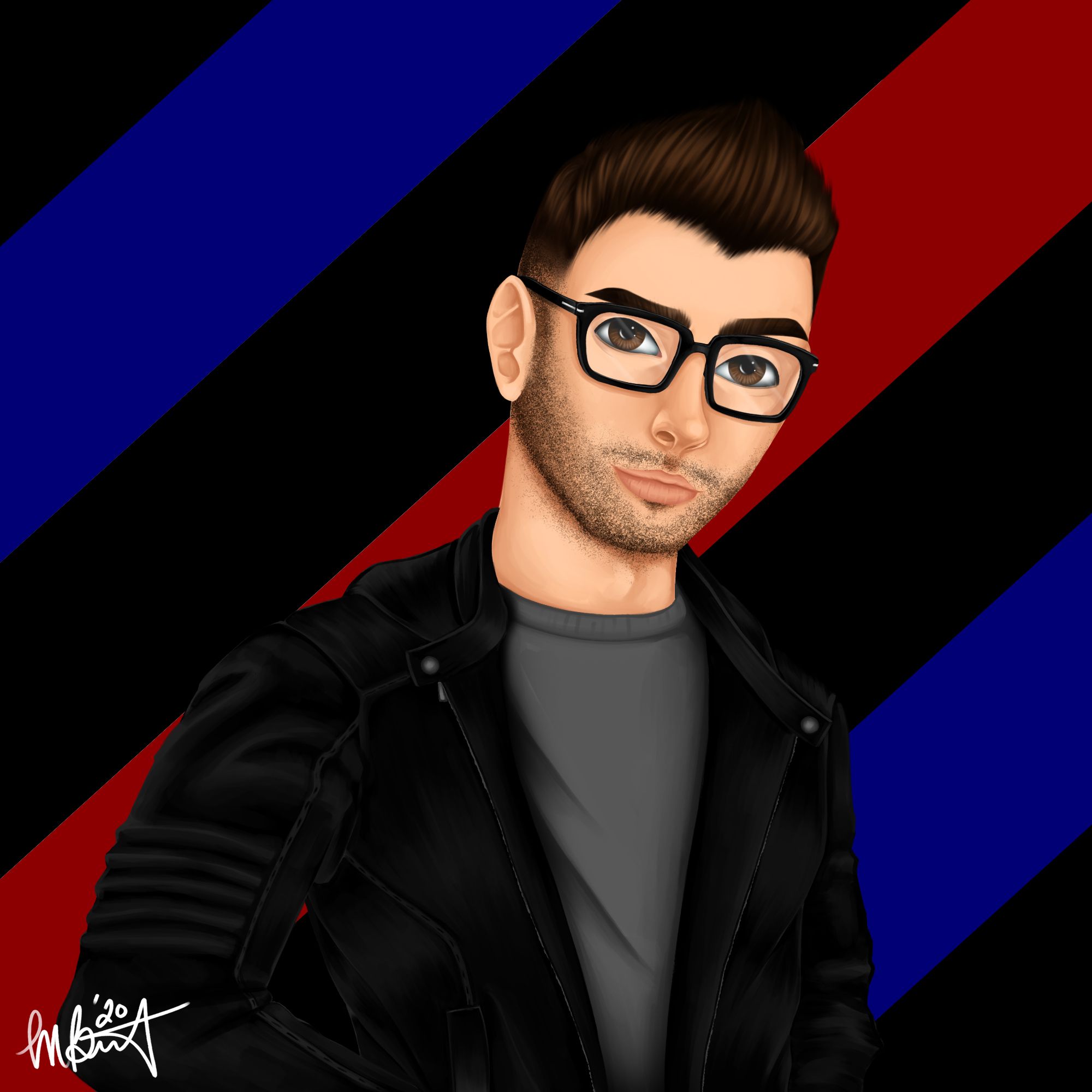 Commission Portrait. Created in Photoshop in 2020.